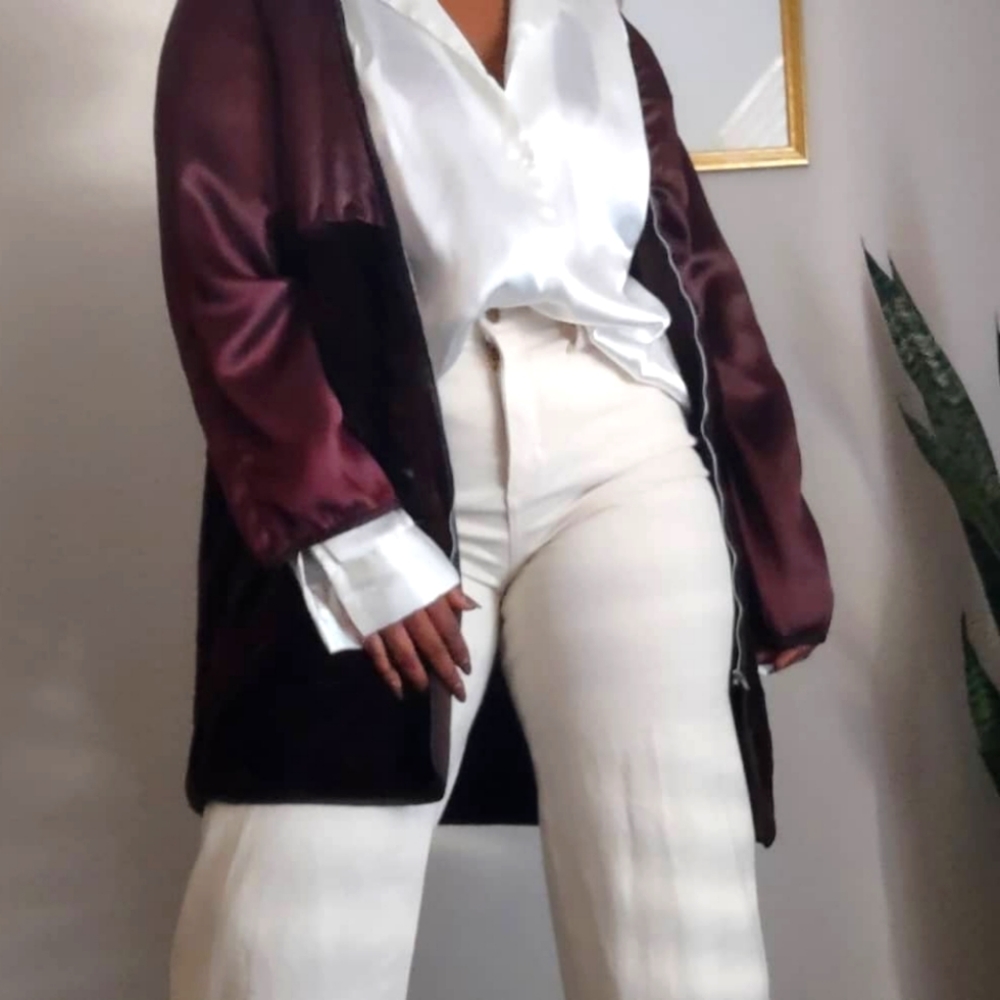 Silk and Velvet Brown Coat